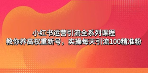 小紅書運(yùn)營(yíng)引流課程：養(yǎng)高權(quán)重新號(hào)，實(shí)操每天引流100精準(zhǔn)粉百度網(wǎng)盤插圖