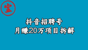 寶哥抖音招聘號月賺20w拆解玩法百度網(wǎng)盤插圖