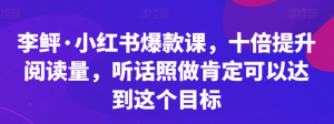 李鲆?小紅書爆款課，十倍提升閱讀量百度網(wǎng)盤插圖