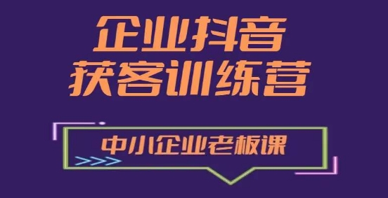 企業(yè)抖音營銷獲客增長訓(xùn)練營，中小企業(yè)老板必修課插圖