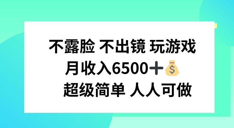 不露臉 不出境 玩游戲，月入6500 超級(jí)簡(jiǎn)單 人人可做【項(xiàng)目揭秘】插圖