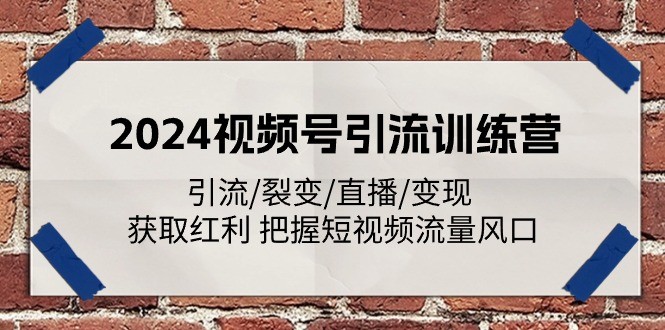 2024視頻號引流訓(xùn)練營：引流/裂變/直播/變現(xiàn) 獲取紅利 把握短視頻流量風(fēng)口插圖